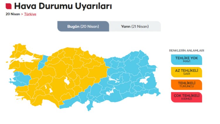43 ile sarı kodlu uyarı yapıldı! Fırtına çok şiddetli olacak